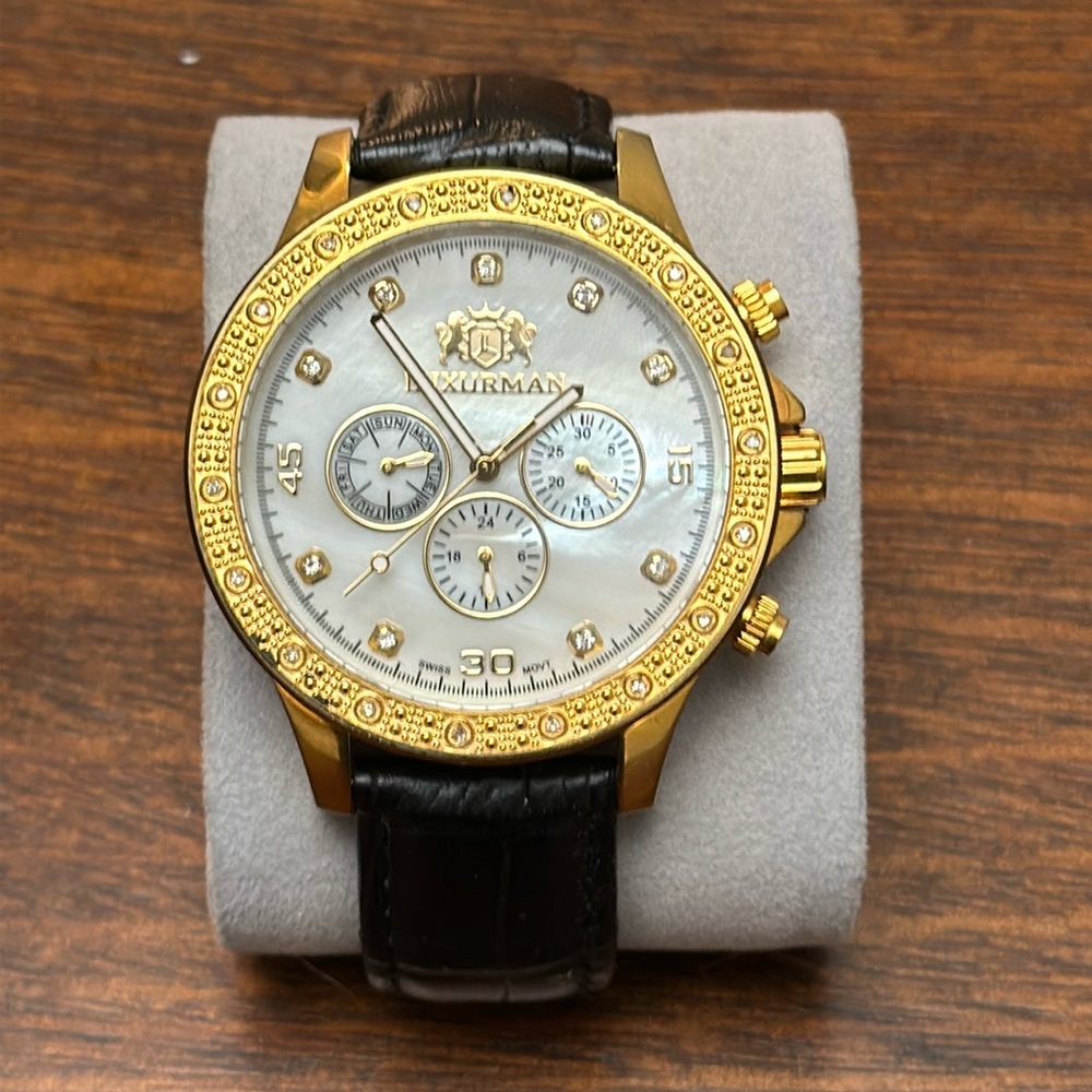LUXURMAN Men's Diamond Watch